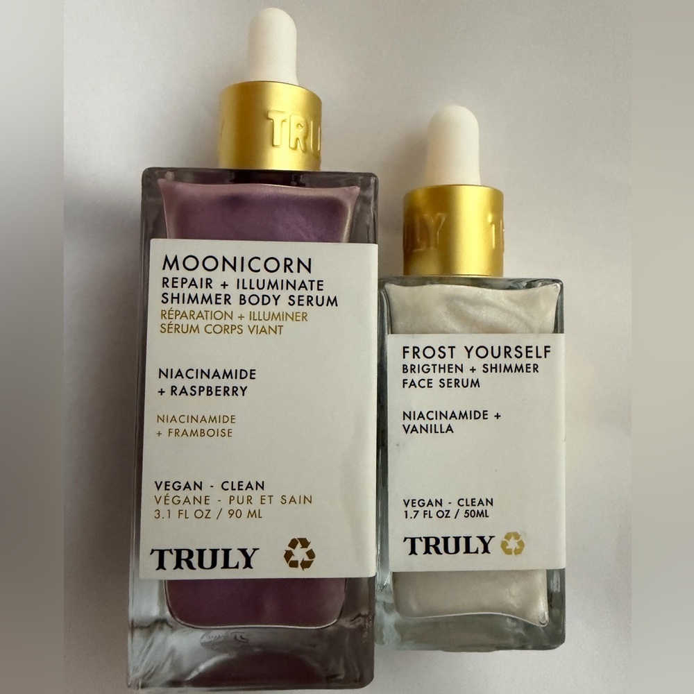 Truly Beauty Serums- Moonicorn Shimmer Body Serum & Frost Yourself Face Serum